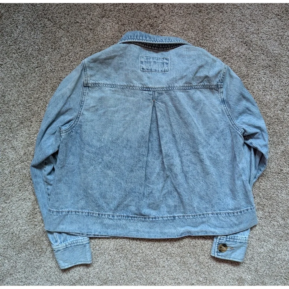 NWOT Loft Womens Sz S Lightweight Denim Jacket Oversized Crop Classic Preppy - Picture 4 of 8